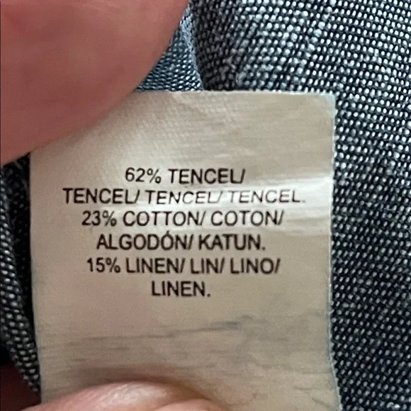 Lucky Brand Tencel Denim Henley Tie Waist Shirt Dress Size L - Picture 13 of 15